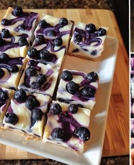 Keto No-Bake Blueberry Cheesecake Bars