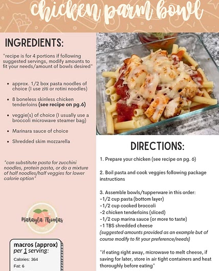 Chicken parmi bowl 433 high fibre and protein *