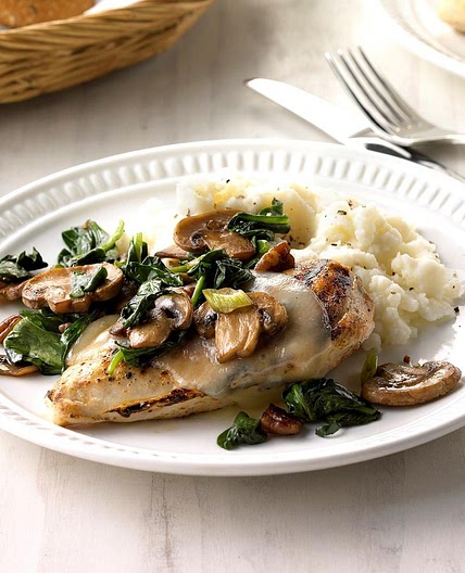 Spinach and Mushroom Smothered Chicken