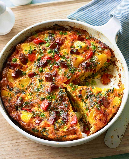 Chorizo potato frittata 