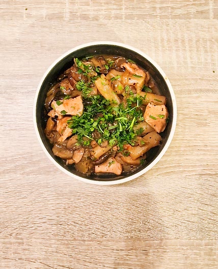 Blanquette de poulet salsifis et champignons