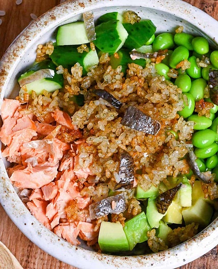 Crispy Rice Salad with Japanese Twist