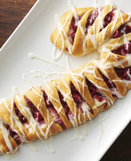 Raspberry-Cream Cheese Candy Cane Crescent Danish