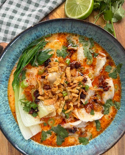 Red Curry Gyoza Soup 