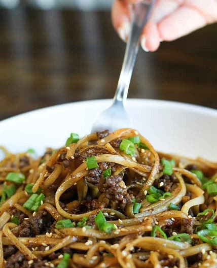 Mongolian Ground Beef Noodles