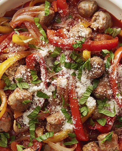 Turkey Sausage, Pepper and Onion Skillet