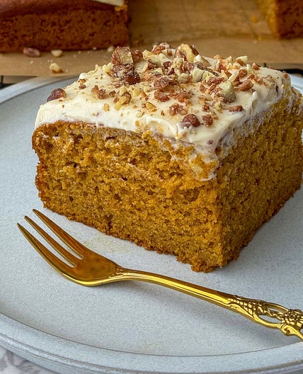 Pumpkin Cake with Cream Cheese Frosting  