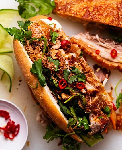 Pork Belly Banh Mi with Hoisin-Coconut Sauce
