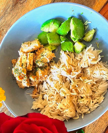 PCOS meal: Tofu and Peanut Sauce with side of Avocado