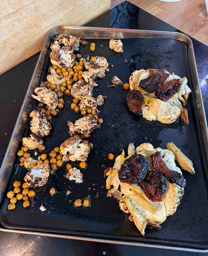 Baked Artichoke & Sundried tomato cauliflower steaks