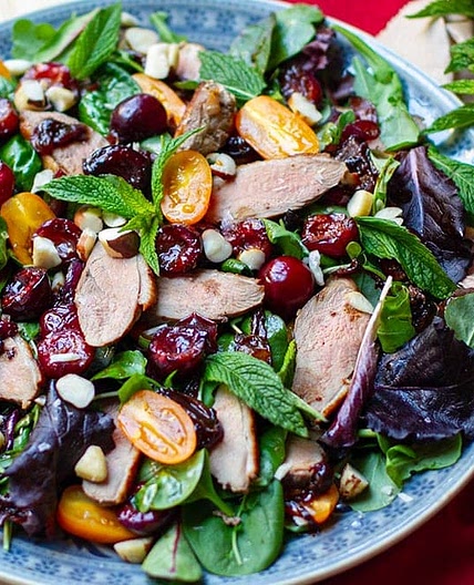 Warm Duck Salad With Balsamic Cherries