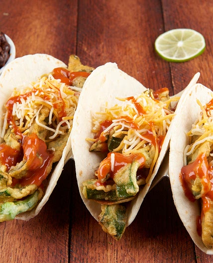 Chili Rellenos Tacos With Garlic Black Beans