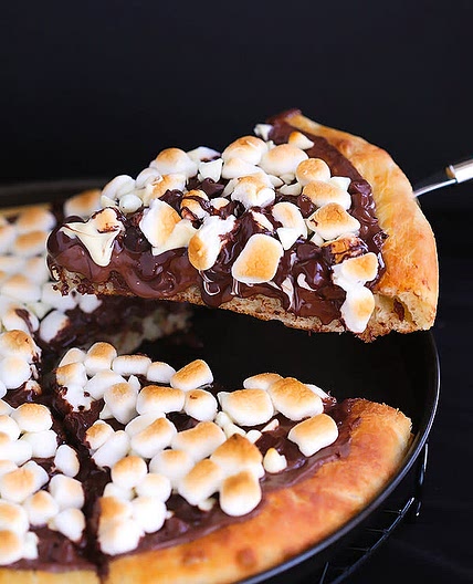 Sinful chocolate pizza
