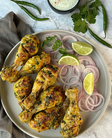 Malai Tandgi kebab (Creamy Chicken Drumsticks) 