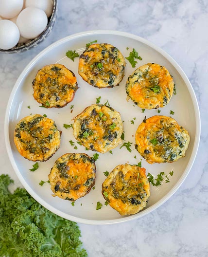 Kale and Portobello Mushroom Egg Bites
