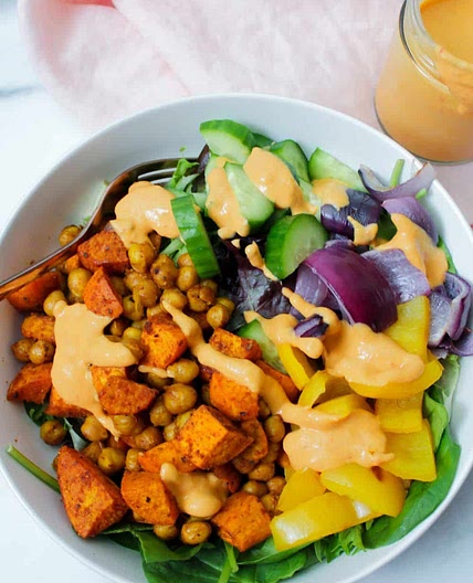 Curried Sweet Potato and Chickpea Bowls