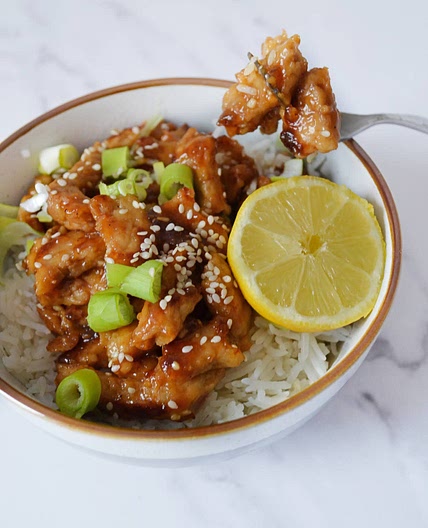 Sticky lemon chicken