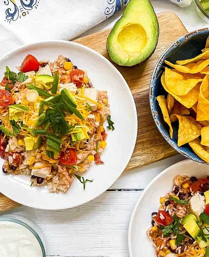 Slow Cooker Chicken and Rice Burrito Bowl Recipe