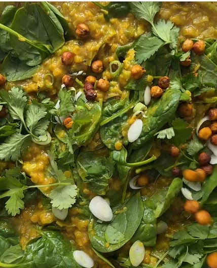 RED LENTIL DHAL WITH TANDOORI CHICKPEAS