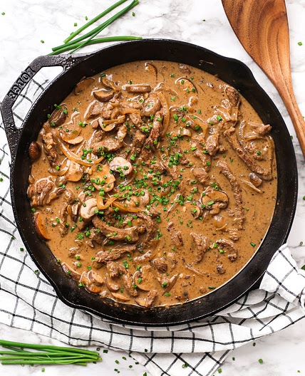 Steak Stroganoff with Parsley Rice