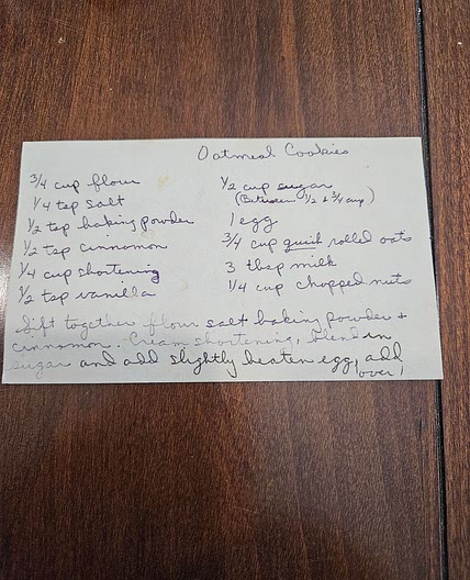 Oatmeal Cookies per Mom