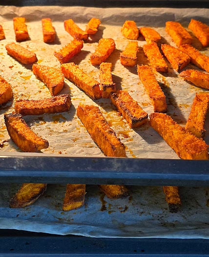 Zoete aardappel patat (crispy)