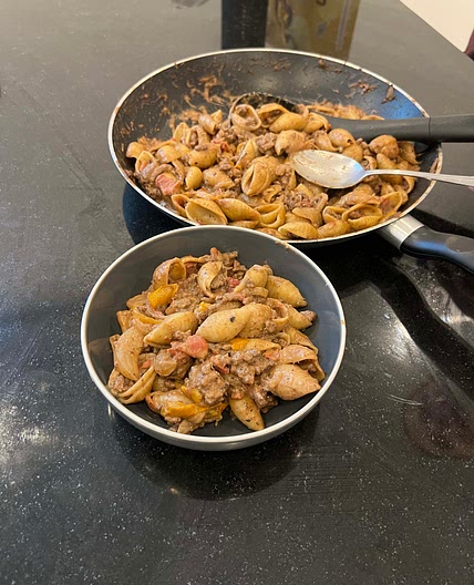 One Pan Creamy Beef Pasta