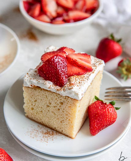 Easy Strawberry Tres Leches Cake (from box mix)