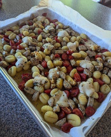 Marinated Mozzarella, Sausage, and Gnocchi