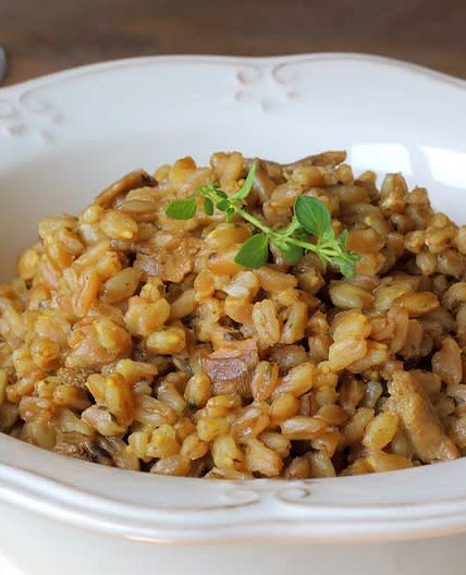 Farro Mushroom Risotto (Freezer/Vegetarian/Low Cholesterol/Diabetic Friendly)