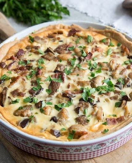 Spinach Mushroom Quiche (Freezer | Vegetarian | Low Sodium | Comfort Food)