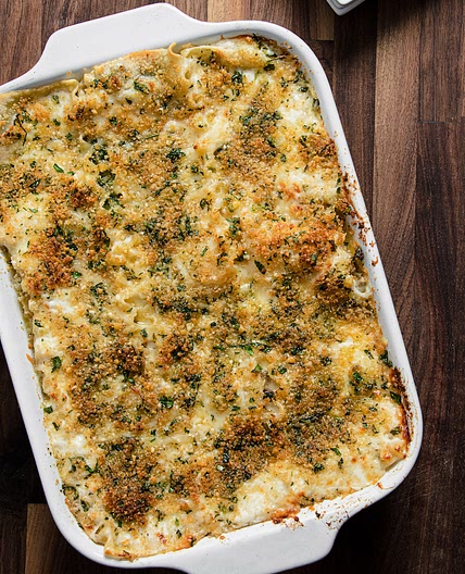 Mac and Cheese Lasagna with Ricotta Hamburger Blend