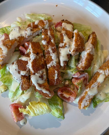 Spicy Schnitzel Caesar Salad 