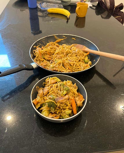 Sticky Satay Chicken Noodles