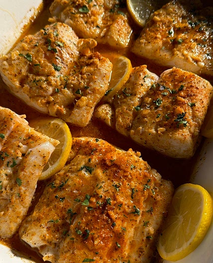 Baked Old Bay Garlic Butter Cod