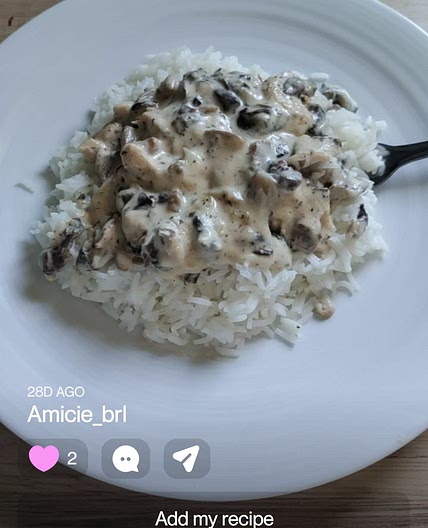 Riz champignons crème