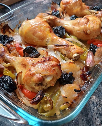 Muslitos de pollo con ciruelas