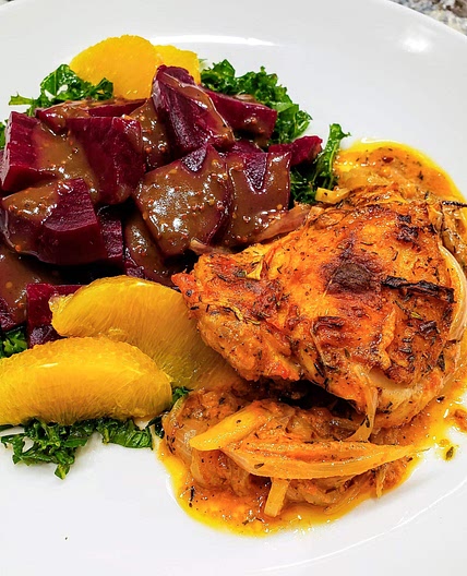 Baked chicken with shallots