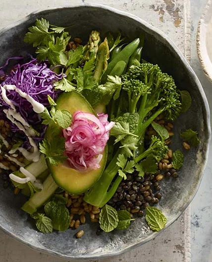 Freekeh & lentil vegetable bowl