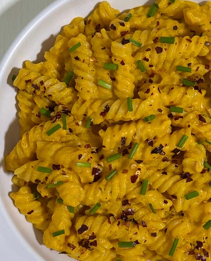 Fusilli in Carrot Sauce with Chives