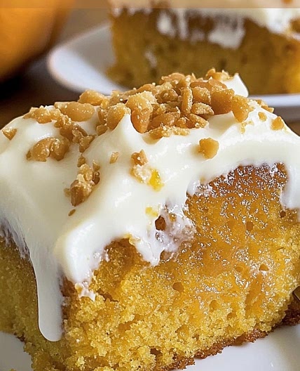 Pumpkin Caramel Poke Cake