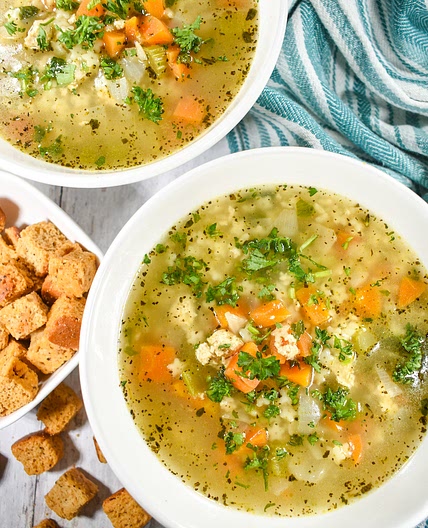 Vegetarian Chicken Noodle Soup