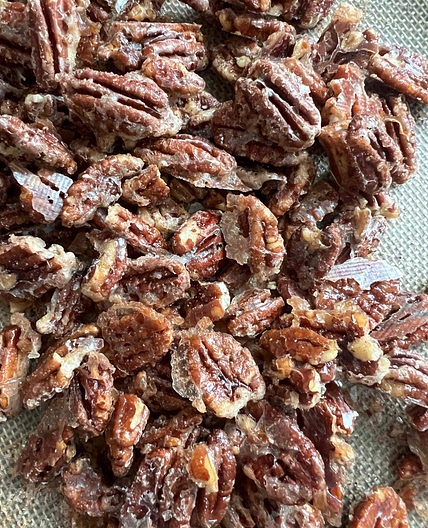 Easy Sweet + Spicy Candied Pecans