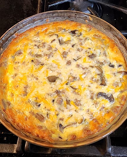Sausage and mushroom quiche