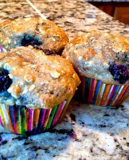 The Best Blueberry Yogurt Whole Wheat Muffins