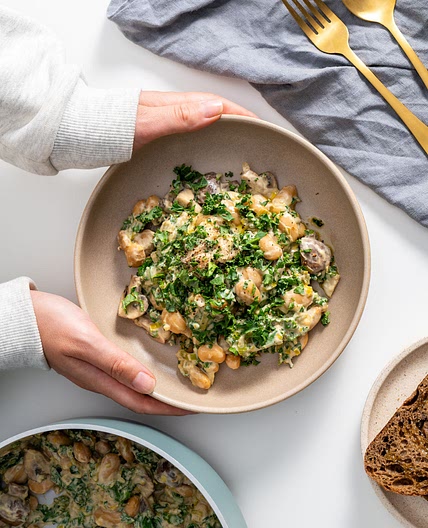 High Protein Creamy Miso Butter Beans with Kale