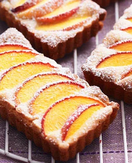 Peach and almond tarts