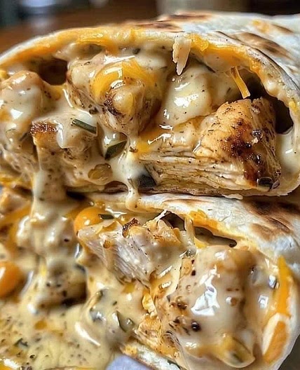 Cheesy Garlic Chicken Wraps