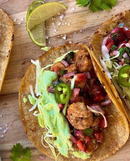 Shrimp Tacos with a Strawberry Salsa