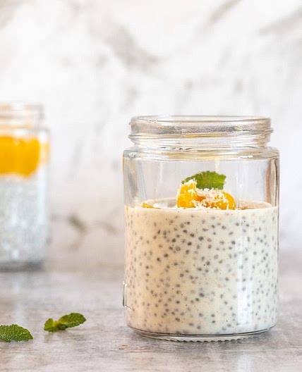Mango coconut chia pudding